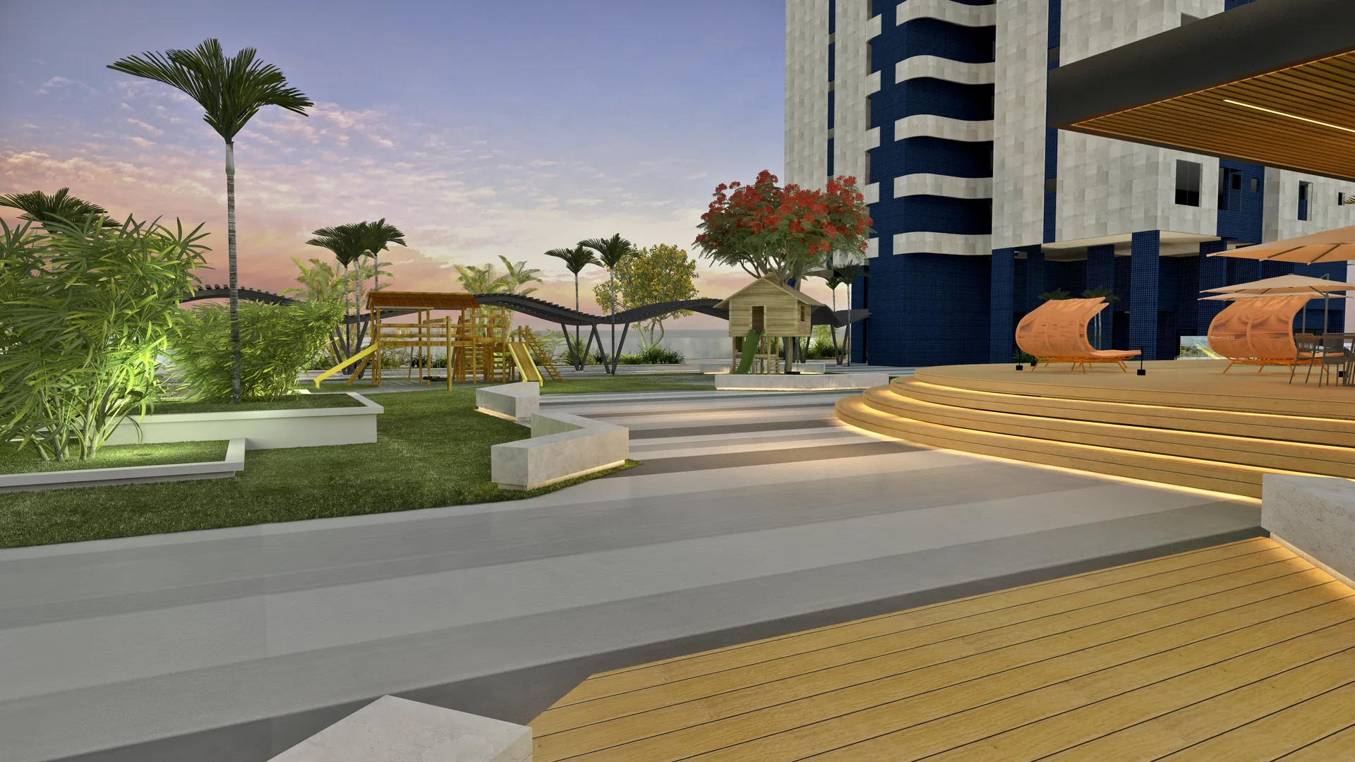 Playground ao ar livre para as crianças
